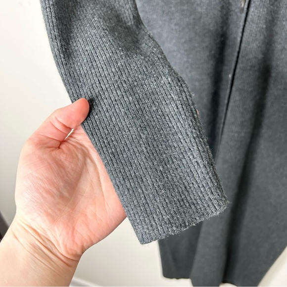 Aritzia Wilfred Utopia Cardigan Sweater Midi Dress V-neck Ribbed Size Medium - Picture 11 of 15